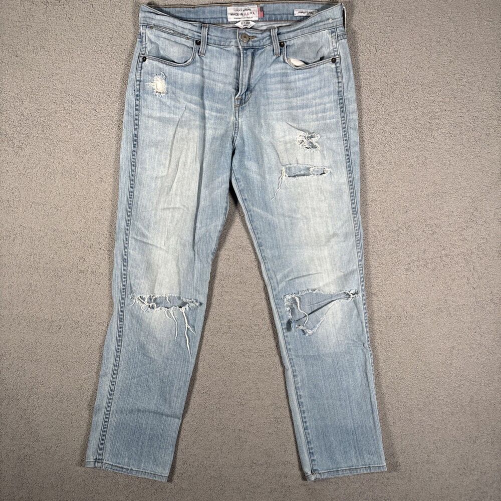 Vintage Lucky Brand Charlotte Rail Jeans Women's Size 6/28 Light Wash Distressed